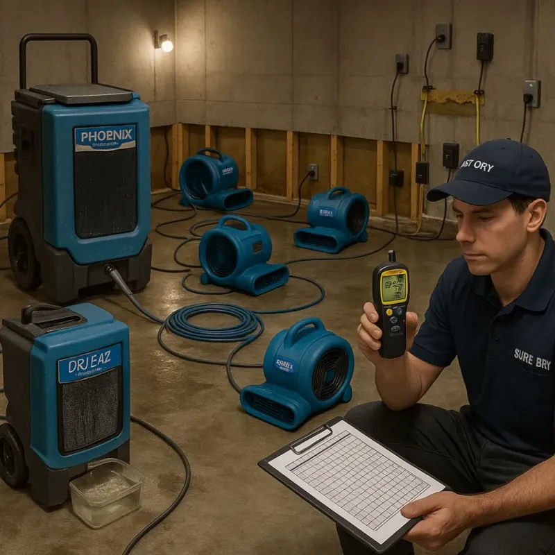 Structural Drying and Dehumidification process in Island County, WA